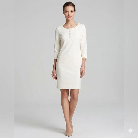 Shoshanna Dresses & Skirts - NWT Shoshanna Long Sleeve Shift Dress Ivory/Cream Size 6